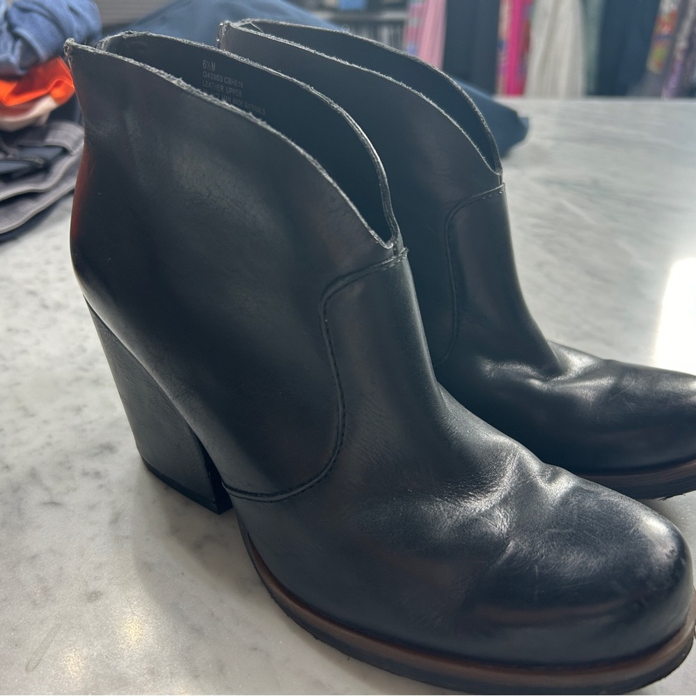 Korks by Kork-Ease Gemini Leather Bootie Ankle Boots Black Size 6.5